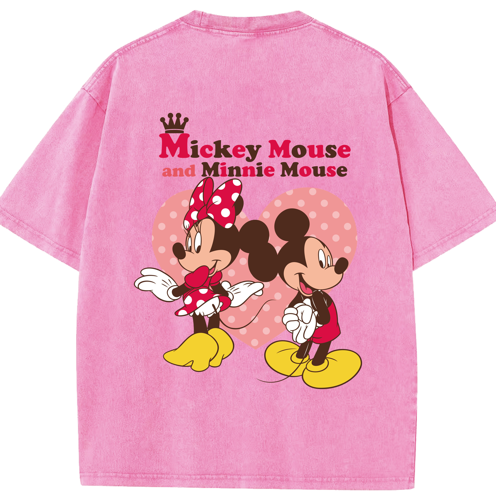 （画像用） ミッキーマウス Mickey Mouse 綿100% ヴィンテージ風 半袖Tシャツ（背面プリント）